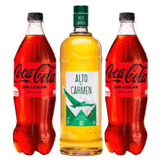 Imagen de 1x Pisco Alto del Carmen Especial 1,5 lts. 35º alc. + 2x Coca Cola Zero 1,5 Litros