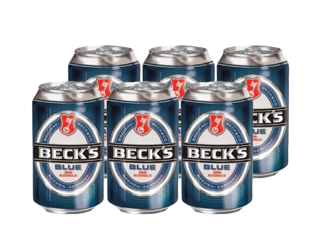 6x Cerveza Becks Blue Sin Alcohol en Latas 330cc
