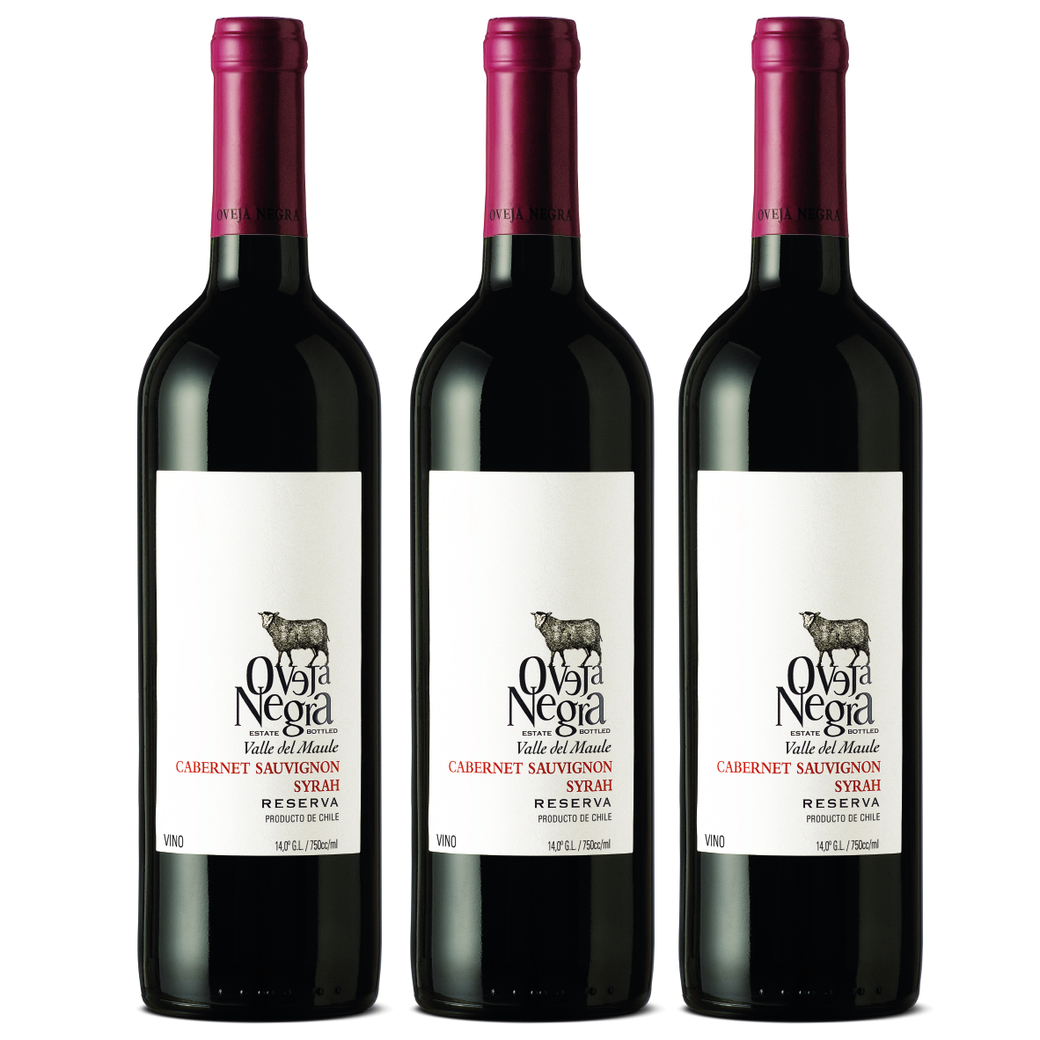 3x Vino Oveja Negra Cabernet Sauvignon / Syrah 750cc