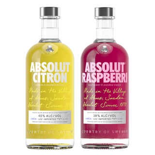Imagen de PACK ABSOLUT N°2: 1x Vodka Absolut Citron 750cc + 1x Vodka Absolut Raspberri 750cc