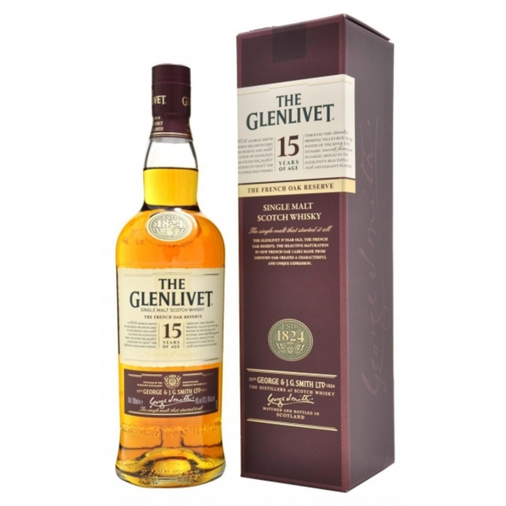 Whisky The Glenlivet Single Malt 15 años 700cc