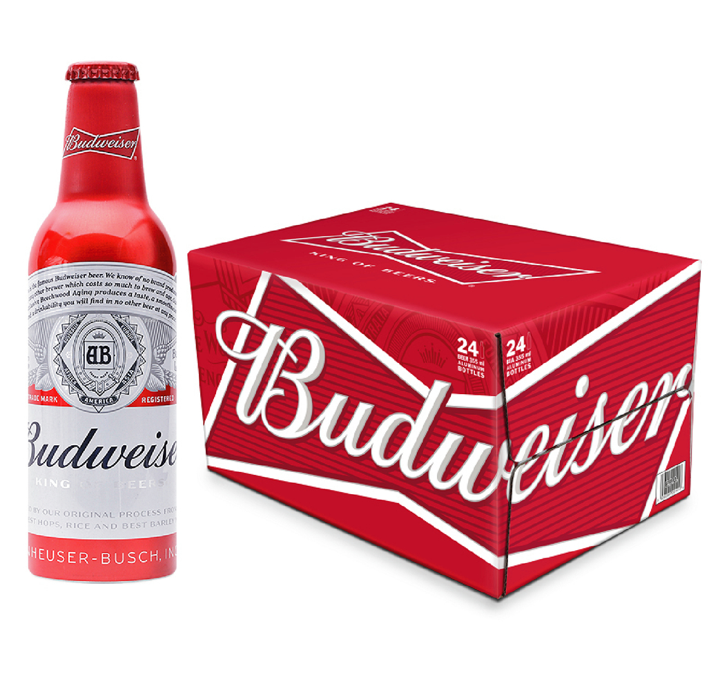 24x Cervezas Budweiser Botellas Aluminio 355cc