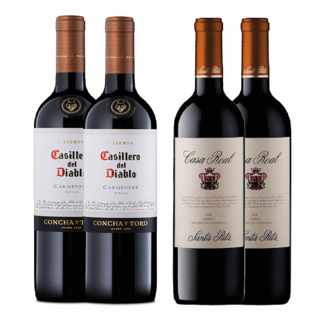 2x Casillero Del Diablo Carmenere + 2x Casa Real Carmenere