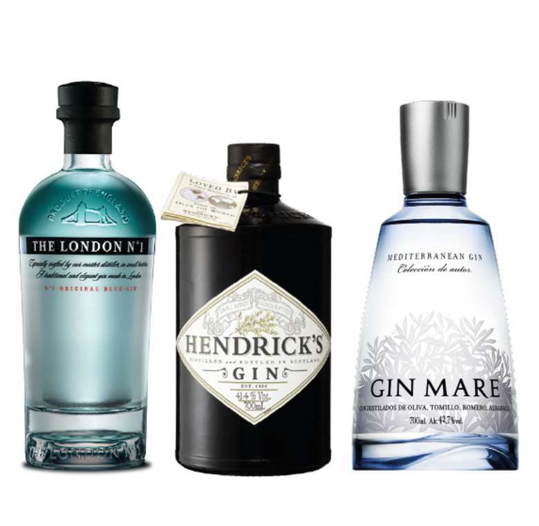 PACK GIN EXPERTO: Gin The London Nº1 700cc + Gin Hendricks 700cc + Gin Mare 700cc