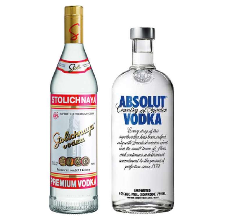Vodka Stolichnaya 750cc + Vodka Absolut Blue 750cc