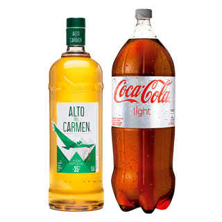 Imagen de 1x Pisco Alto del Carmen Especial 1,5 lts. 35º alc. + 1x Coca Cola Light 3 Litros