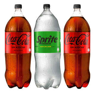 Imagen de TRIPACK BEBIDAS N1: 2x Bebida Coca Cola Zero Azúcar 3 Litros + 1x Bebida Sprite Zero 3 Litros