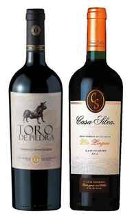Imagen de PACK DUO VINOS Nº3: Vino Toro de Piedra (Carmenere / Cabernet) 750cc + Vino Casa Silva Gran Terroir Carmenere 750cc