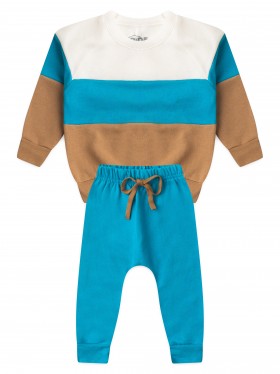 Conjunto Infantil Menino Moletom Peluciado Oceano
