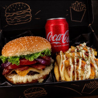 Calabresa burger individual + batata com cheddar e bacon + refri 350ml