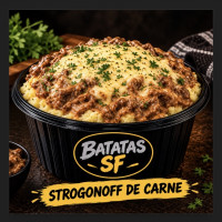 Batata de strogonoff de carne