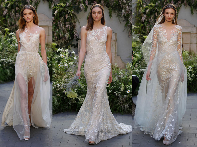 Os vestidos de noiva Monique Lhuillier desfilados na NY Bridal Week