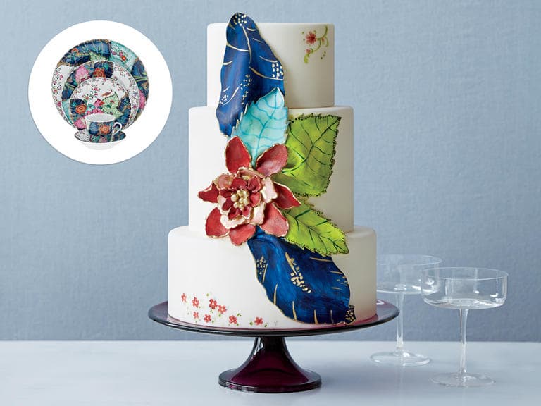 Tendência: bolo de casamento que imita porcelana