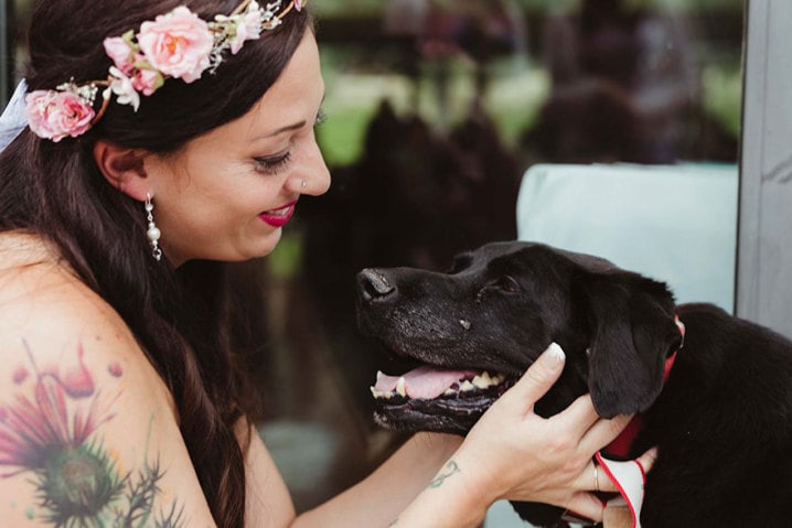 Cachorro com câncer vive até o casamento da dona para levá-la ao altar