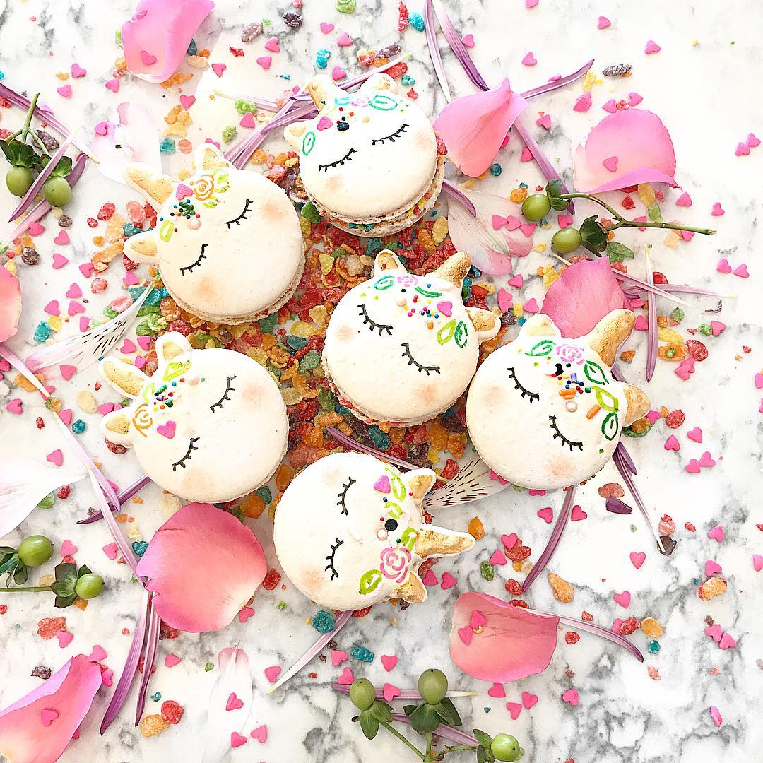Macaron de unicórnio é tendência para servir no chá de panela
