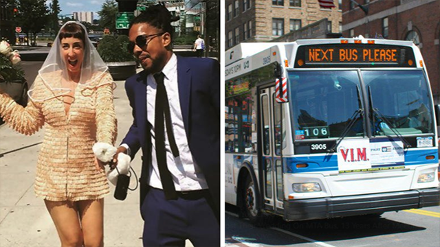 Noivos de NY se conheceram há 13 anos num ônibus… e se casaram em um