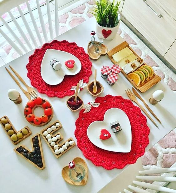 mesa para o dia dos namorados