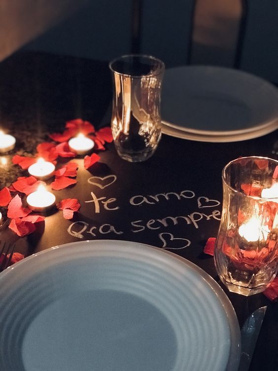 mesa para o dia dos namorados