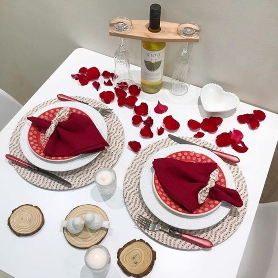 mesa para o dia dos namorados