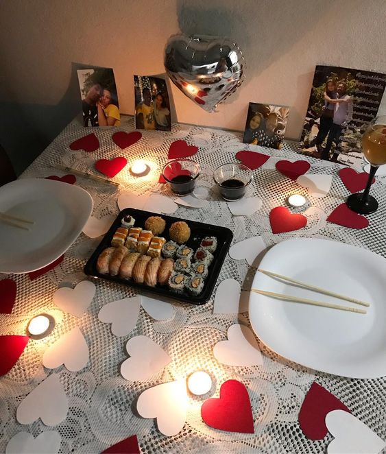 mesa para o dia dos namorados