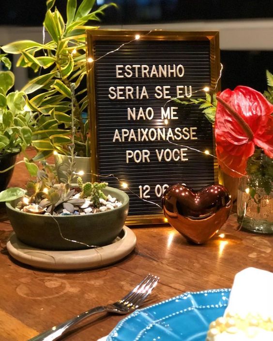 mesa para o dia dos namorados