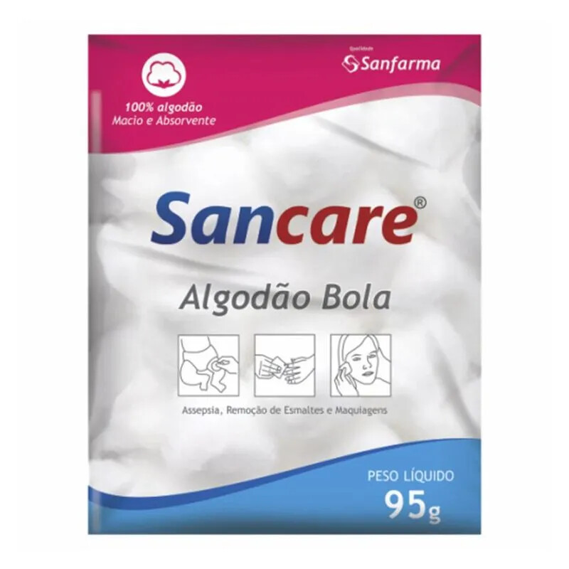 Algodão Bola Sancare 95g Sanfarma