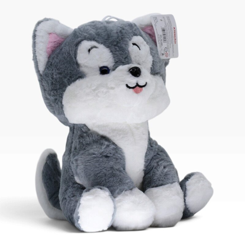 Pelúcia Cachorro Husky Sortido 30cm Antialérgica Presente Decoração DG 10087