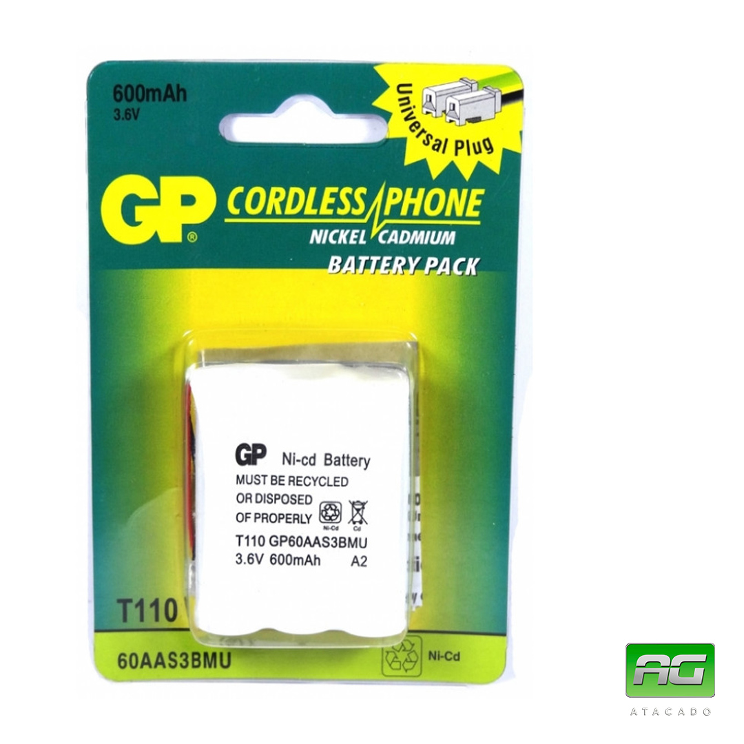BATERIA GP TEL. S/FIO TRIG. 3AA GRANDE 3.6V 600MAH – T-110