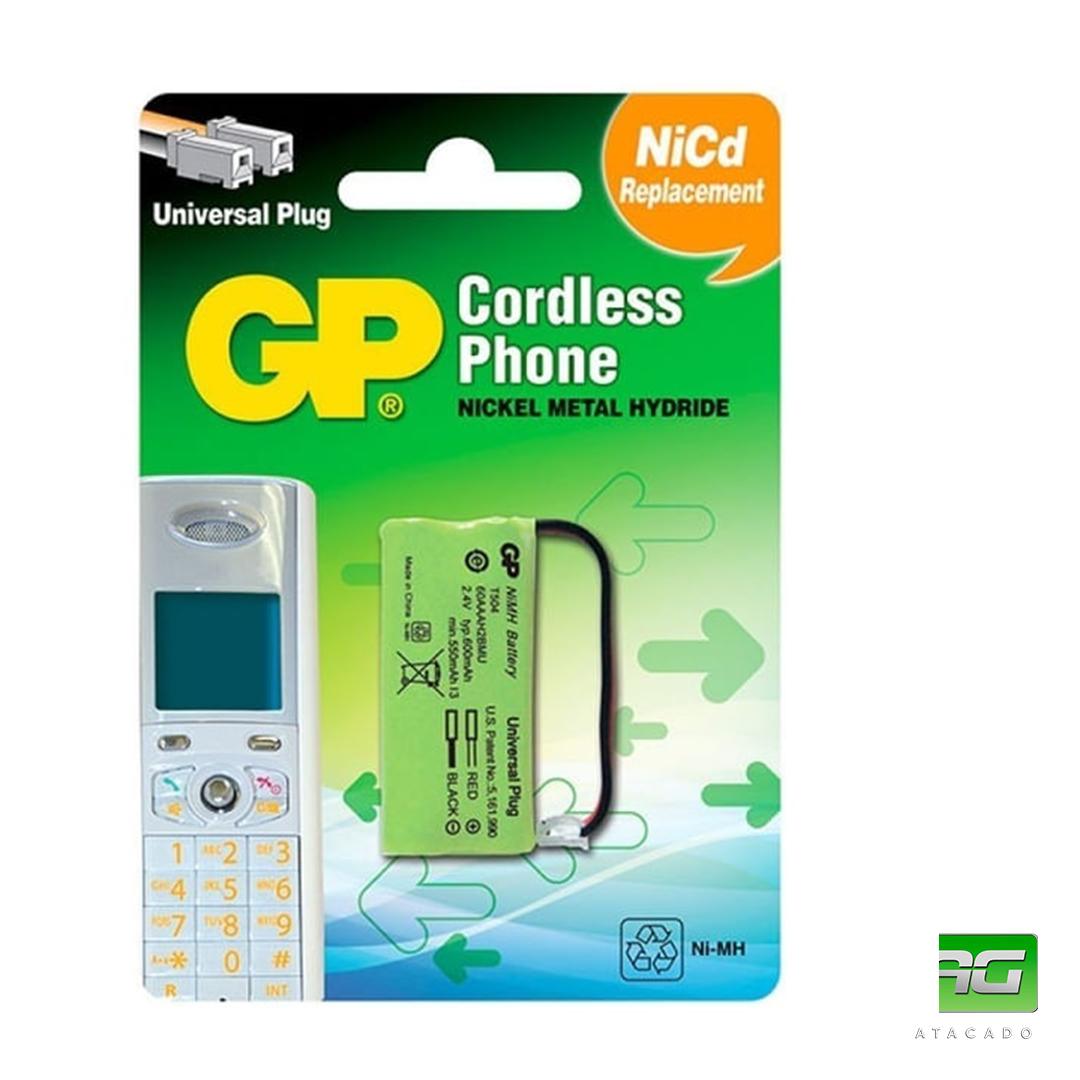 BATERIA GP TEL. S/FIO GEMEA 2AAA PALITO 2.4V 600MAH – T-504