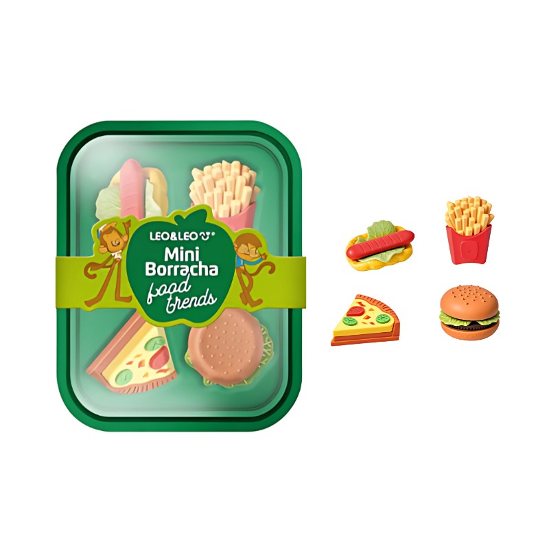 BORRACHA MINI FOOD TRENDS MARMITINHA COM 4 BORRACHAS - 1