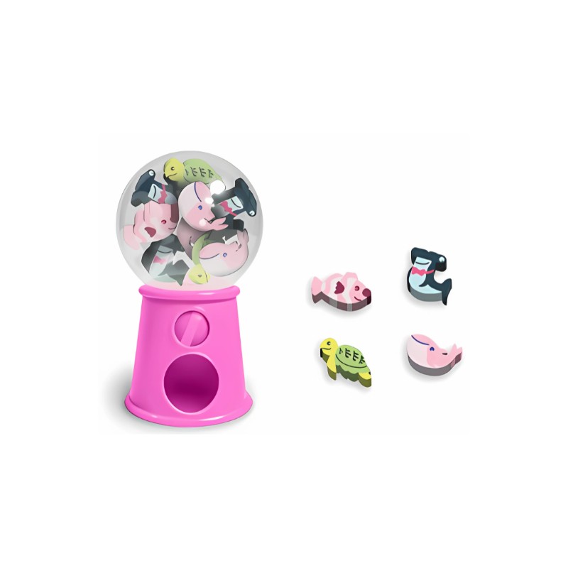 BORRACHA MINI FUNDO DO MAR POTE BALEIRO COM 12 BORRACHAS - ROSA