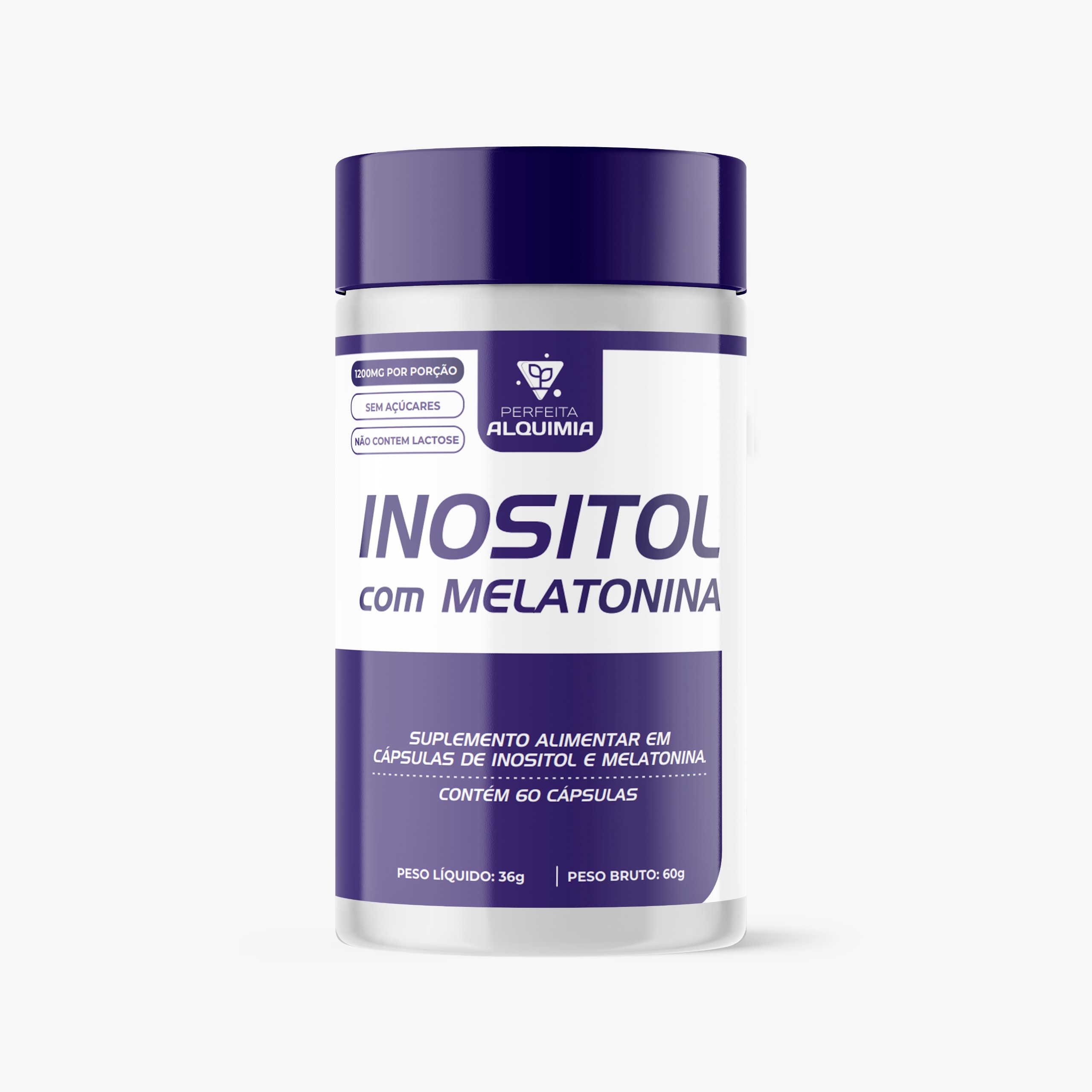 INOSITOL COM MELATONINA - 60 CÁPS | PERFEITA ALQUIMIA