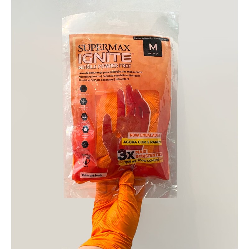 Luva Nitrílica G Ignite 05 pares - Supermax