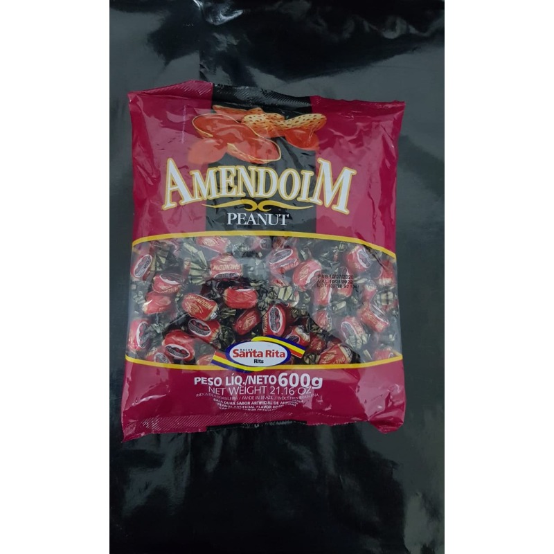 BALA AMENDOIM PEANUT SANTA RITA 18X600GR