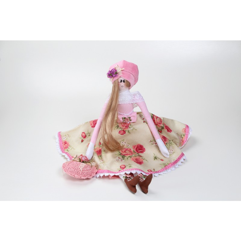 Boneca De Pano Rosa