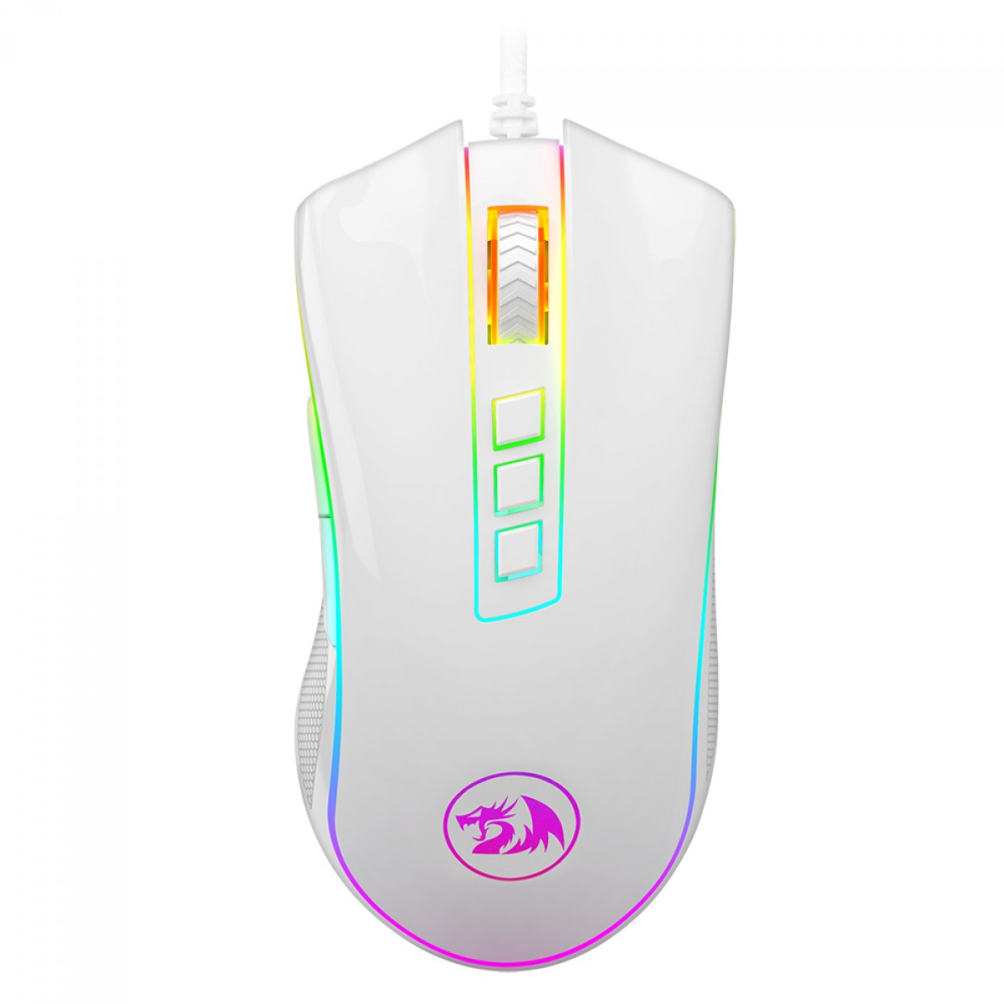 REDRAGON - MOUSE GAMER FPS COBRA RGB LUNAR BRANCO