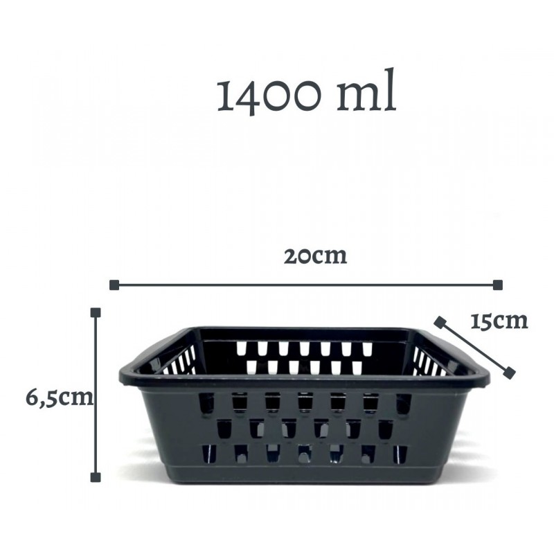 Cestinha Organizadora Pequena Para Armários E Gavetas ercaplast - Preta