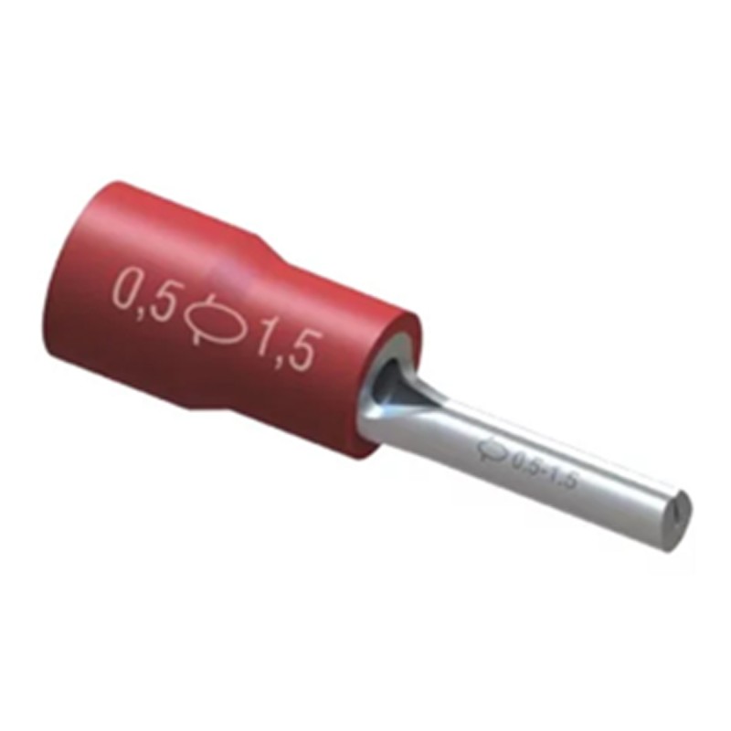 TERMINAL PINO CURTO 0,50-1,50MM (22-16AWG) PRE-ISOLADO VM