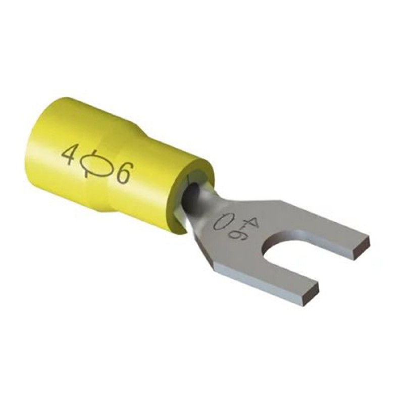TERMINAL FORQUILHA 4,00-6,00MM (12-10AWG) PRE-ISOLADO AM F=4MM 5/32 (M4)