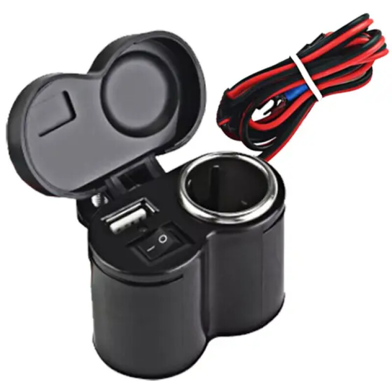 CARREGADOR DE MOTO P/ CELULAR 12V ATOMO MO-23G04 (ATACADO)