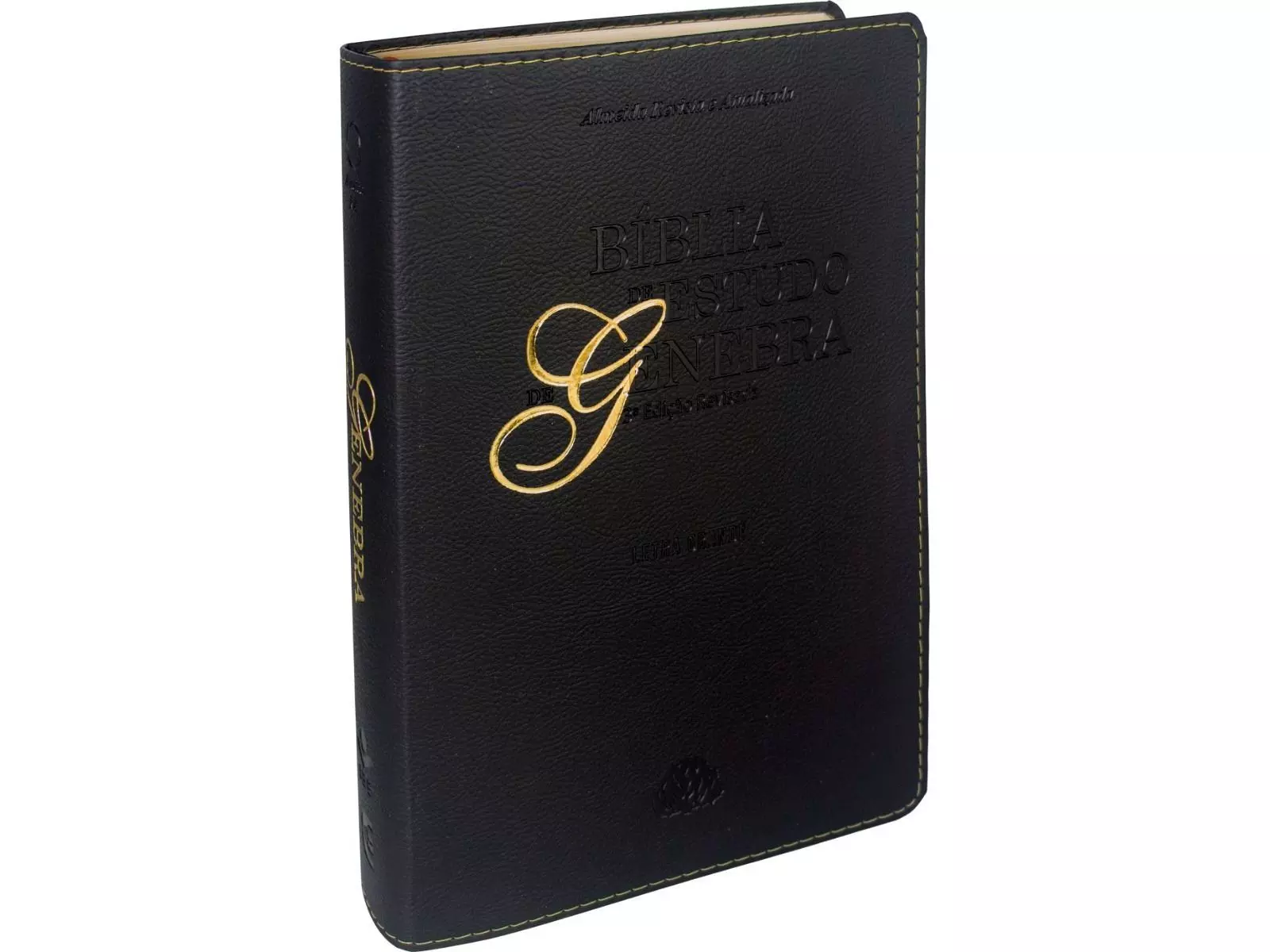 Bíblia de Estudo de Genebra | Almeida Revista e Atualizada | Letra Grande | Capa Luxo Preta