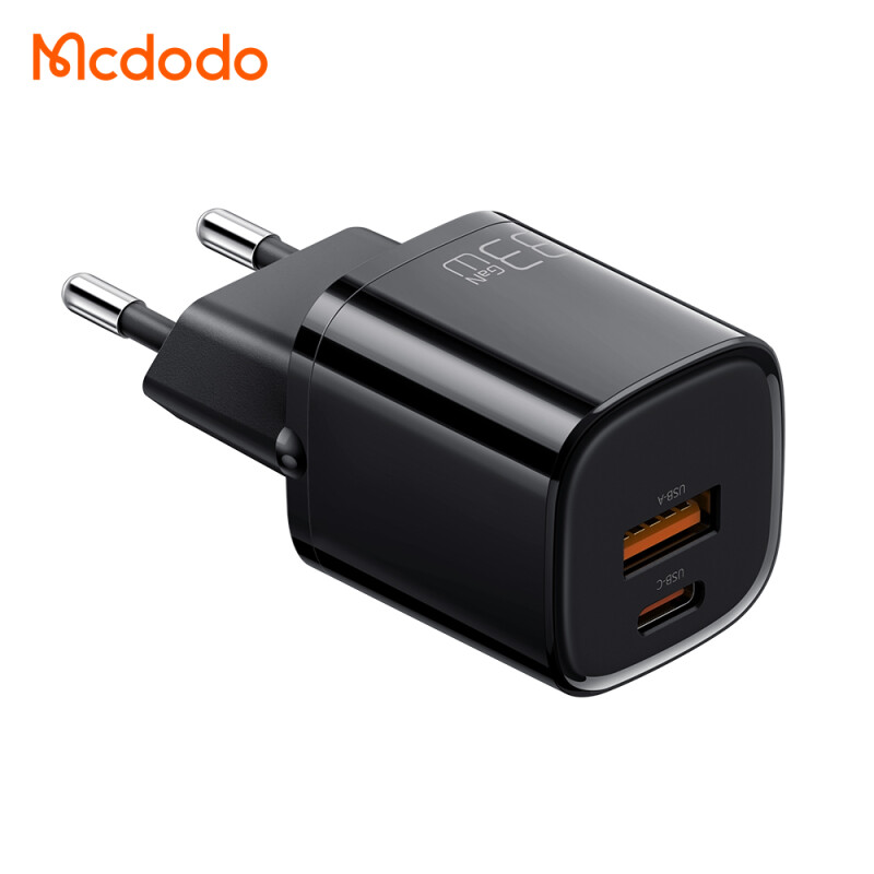 Fonte Carregador Mcdodo 33W GAN USB-C / USB Cor:Preto