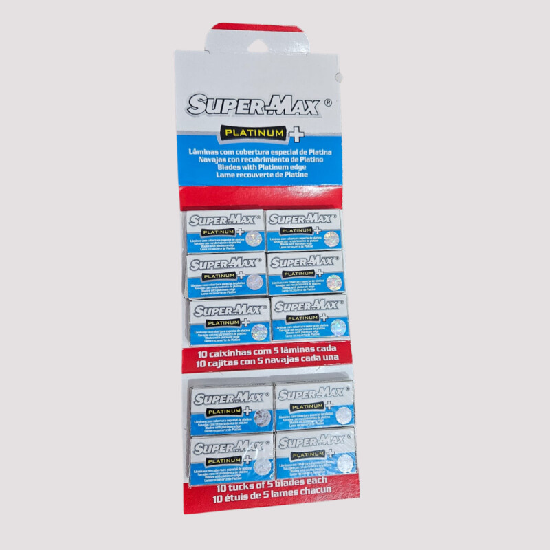 Lamina Supermax Platinum Cartelas Com 10 Cx C/ 5 Laminas