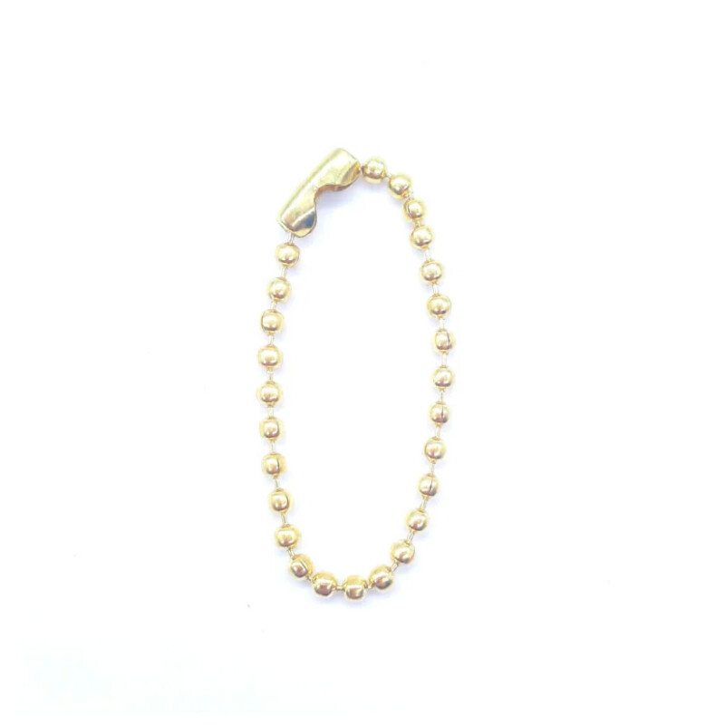 Corrente Dourada de Bolinhas com Tag 10cm x 2,4mm