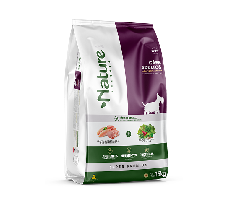 Nature Fórmula Super Premium Cães Adultos Raças Pequenas e Médias 15kg