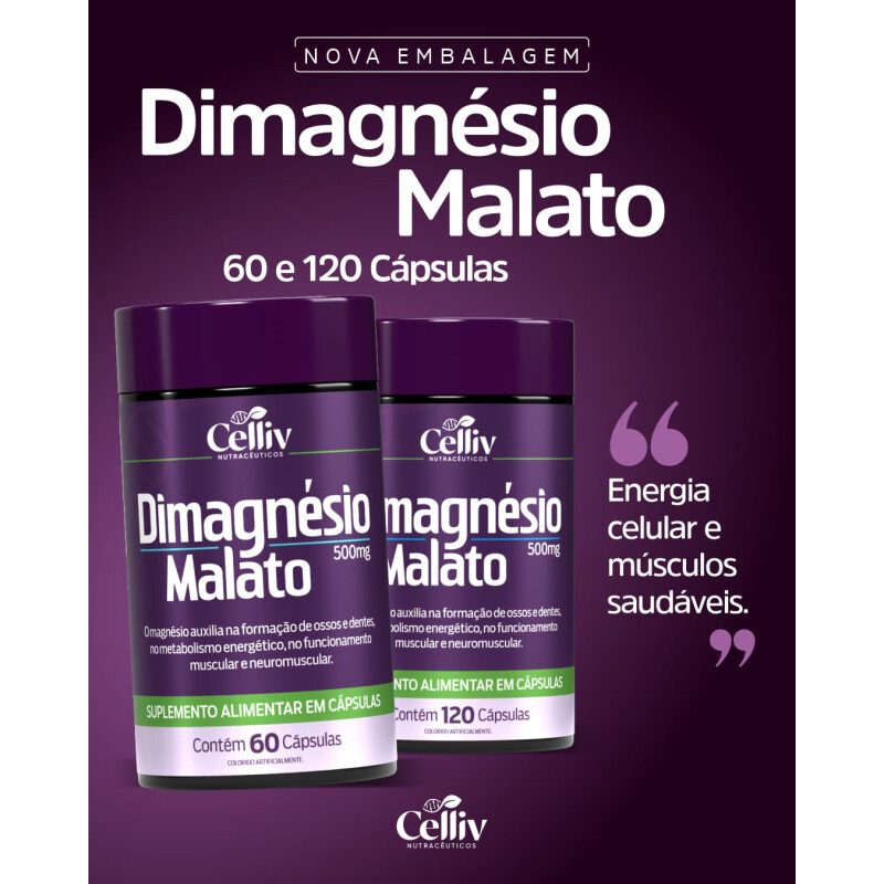 DIMAGNESIO MALATO 60 CAPS 500 MG - CELLIV