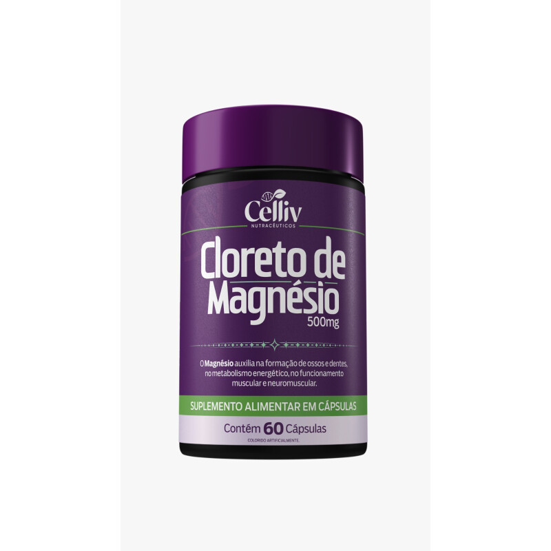 CLORETO DE MAGNESIO 60 CAPS 500 MG - CELLIV