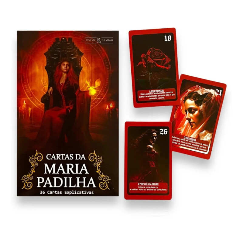 MELI Baralho Cartas Da Maria Padilha Deck 36 Cartas Explicativas