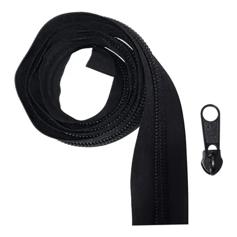 ZIPER FINO PRETO/BRANCO (METRO) + CURSOR