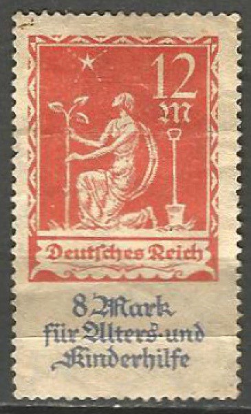 Filatelia: Selo Alemão da República de Weimar. Bem conservado.